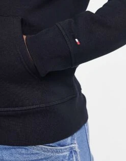 Tommy Hilfiger Embroidered Flag Logo Hoodie In Navy For Men Sky Captain -Tommy Hilfiger Store 12591350 3