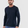 Tommy Hilfiger Slim Fit Classic Logo Long Sleeve T-shirt In Navy For Men Sky Captain -Tommy Hilfiger Store 13104102 1 skycaptain