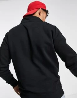 Tommy Hilfiger Embroidered Flag Logo Half Zip Sweatshirt In Black For Men -Tommy Hilfiger Store 200600739 3