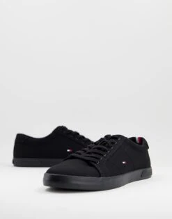 Tommy Hilfiger Harlow Canvas Trainers In Black For Men