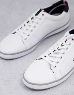 Tommy Hilfiger Harlow Canvas Trainers In White For Men -Tommy Hilfiger Store 200892687 3