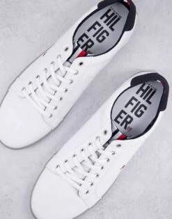 Tommy Hilfiger Harlow Canvas Trainers In White For Men -Tommy Hilfiger Store 200892687 4