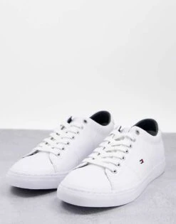 Tommy Hilfiger Essential Leather Sneakers In White For Men