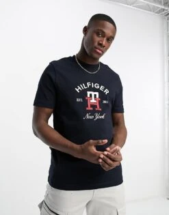 Tommy Hilfiger Graphic Logo T-shirt In Navy For Men Desert Sky -Tommy Hilfiger Store 204311294 1 desertsky 1