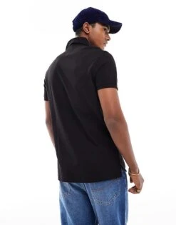 Tommy Hilfiger 1985 Icon Logo Regular Fit Pique Polo Shirt In Black For Men -Tommy Hilfiger Store 204496726 3