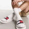 Tommy Jeans Flag Logo Pool Sliders In White For Men -Tommy Hilfiger Store 204707103 1 white