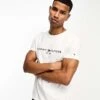 Tommy Hilfiger Embroidered Flag Logo T-shirt In White For Men Snow White -Tommy Hilfiger Store 204843865 1 snowwhite