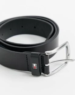 Tommy Hilfiger New Denton 3.5cm Leather Belt In Black For Men