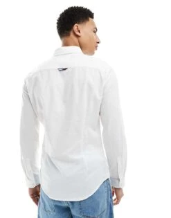 Tommy Jeans Slim Fit Oxford Shirt In White For Men -Tommy Hilfiger Store 204844155 4