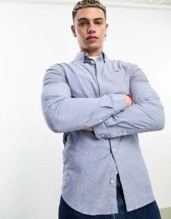 Tommy Jeans Slim Fit Oxford Shirt In Navy For Men -Tommy Hilfiger Store 204844226 1 navy 1