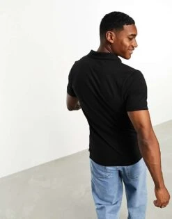 Tommy Jeans Slim Placket Short Sleeve Polo Shirt In Black For Men -Tommy Hilfiger Store 204846357 3