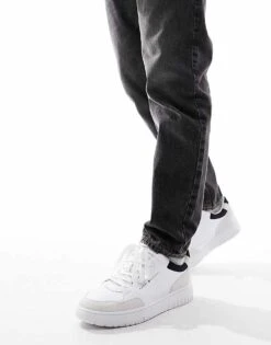 Tommy Hilfiger Basket Leather Mixed Media Essential Trainers In White For Men -Tommy Hilfiger Store 205439060 5