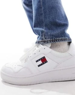 Tommy Jeans Retro Basket Trainers In White For Men -Tommy Hilfiger Store 205440729 4