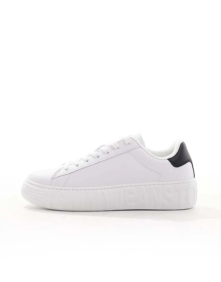 Tommy Jeans Leather Outsole Trainers In White For Men 4 Tommy Jeans Leather Outsole Trainers In White For Men - Image 2