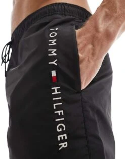 Tommy Hilfiger Original Medium Drawstring Swim Short In Black For Men -Tommy Hilfiger Store 205808311 4