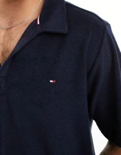 Tommy Hilfiger Polo Shirt In Navy With Flag Motif For Men -Tommy Hilfiger Store 205808341 3