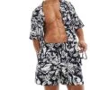 Tommy Hilfiger Bowling Shirt In Monochrome Tropical Print For Men Multi -Tommy Hilfiger Store 205808361 1 multi