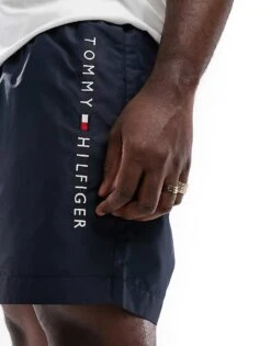 Tommy Hilfiger Original Big & Tall Medium Drawstring Swim Short In Navy For Men -Tommy Hilfiger Store 205808417 3