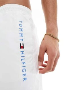 Tommy Hilfiger Original Medium Drawstring Swim Short In White For Men -Tommy Hilfiger Store 205808423 3