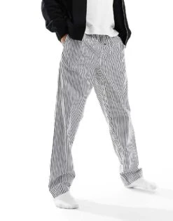 Tommy Hilfiger Monotype Lounge Trousers In Blue Stripe For Men