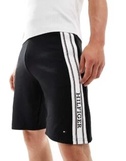 Tommy Hilfiger Monotype Stripe Lounge Shorts In Black For Men -Tommy Hilfiger Store 205819969 1 black 1