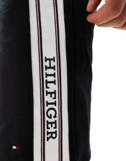 Tommy Hilfiger Monotype Stripe Lounge Shorts In Black For Men -Tommy Hilfiger Store 205819969 3