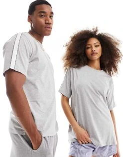 Tommy Hilfiger Established Lounge T Shirt In Grey For Unisex