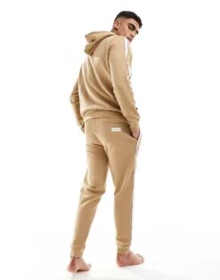 Tommy Hilfiger Lounge Hoodie In Beige With White Stripe For Men -Tommy Hilfiger Store 205820024 3