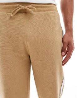 Tommy Hilfiger Lounge Hoodie In Beige With White Stripe For Men -Tommy Hilfiger Store 205820024 4