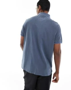 Tommy Hilfiger Garment Dye Regular Polo In Faded Indigo For Men -Tommy Hilfiger Store 205836852 3