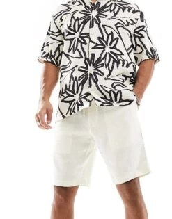 Tommy Hilfiger Harlem Drawstring Linen Shorts In Cream For Men -Tommy Hilfiger Store 205836946 3