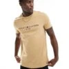 Tommy Hilfiger Logo T-shirt In Beige For Men -Tommy Hilfiger Store 205837226 1 beige