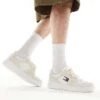 Tommy Jeans Retro Basket Essential Trainers In Off White For Men Newsprint -Tommy Hilfiger Store 205848120 1 newsprint