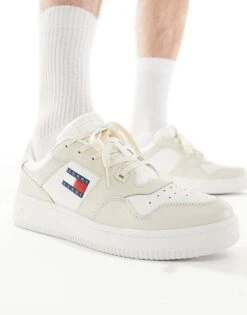Tommy Jeans Retro Basket Essential Trainers In Off White For Men Newsprint 10 Tommy Jeans Retro Basket Essential Trainers In Off White For Men Newsprint -Tommy Hilfiger Store 205848120 3