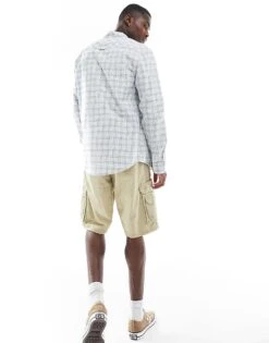Tommy Jeans Regular Oxford Check Shirt In Off White For Men Newsprint Check -Tommy Hilfiger Store 205848257 4