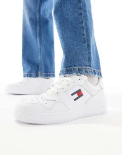 Tommy Jeans Retro Basket Essential Trainers In White For Men 13 Tommy Jeans Retro Basket Essential Trainers In White For Men -Tommy Hilfiger Store 205848326 1 white 1