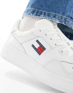 Tommy Jeans Retro Basket Essential Trainers In White For Men 10 Tommy Jeans Retro Basket Essential Trainers In White For Men -Tommy Hilfiger Store 205848326 3