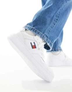 Tommy Jeans Retro Basket Essential Trainers In White For Men 12 Tommy Jeans Retro Basket Essential Trainers In White For Men -Tommy Hilfiger Store 205848326 5