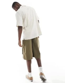 Tommy Jeans Relaxed Seersucked Camp Shirt In Off White For Men Newsprint -Tommy Hilfiger Store 205848348 4