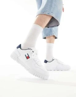 Tommy Jeans Cupsole Essential Trainers In White For Men -Tommy Hilfiger Store 205848427 1 white 1