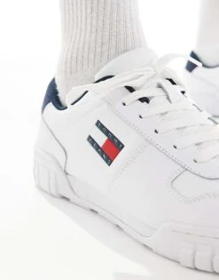 Tommy Jeans Cupsole Essential Trainers In White For Men -Tommy Hilfiger Store 205848427 3