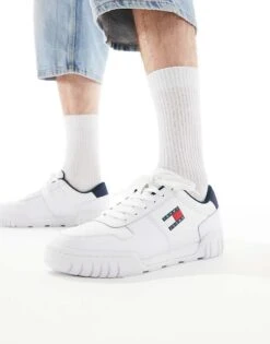 Tommy Jeans Cupsole Essential Trainers In White For Men -Tommy Hilfiger Store 205848427 4