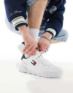 Tommy Jeans Cupsole Essential Trainers In White For Men -Tommy Hilfiger Store 205848427 5