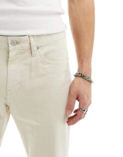 Tommy Jeans Ryan Garment Dye Pants In Off White For Men Newsprint -Tommy Hilfiger Store 205848454 3