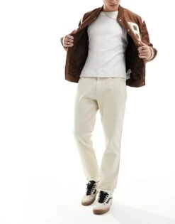 Tommy Jeans Ryan Garment Dye Pants In Off White For Men Newsprint -Tommy Hilfiger Store 205848454 4