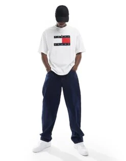 Tommy Jeans Skate Flag T-shirt In White For Men -Tommy Hilfiger Store 205848491 2