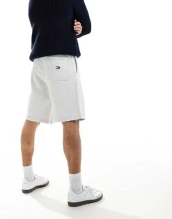Tommy Jeans Athletic Jersey Basketball Shorts In Grey For Men Silver Grey -Tommy Hilfiger Store 205848647 3