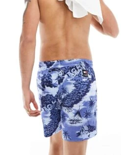 Tommy Jeans Hawaiian Beach Shorts In Blue For Men Hawaiian Aop -Tommy Hilfiger Store 205848698 3