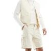 Tommy Jeans Ethan Cargo Shorts In Off White For Men Newsprint -Tommy Hilfiger Store 205848714 1 newsprint