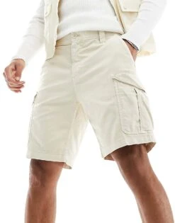 Tommy Jeans Ethan Cargo Shorts In Off White For Men Newsprint -Tommy Hilfiger Store 205848714 5